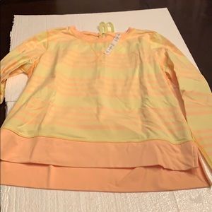 Lululemon yellow striped running top